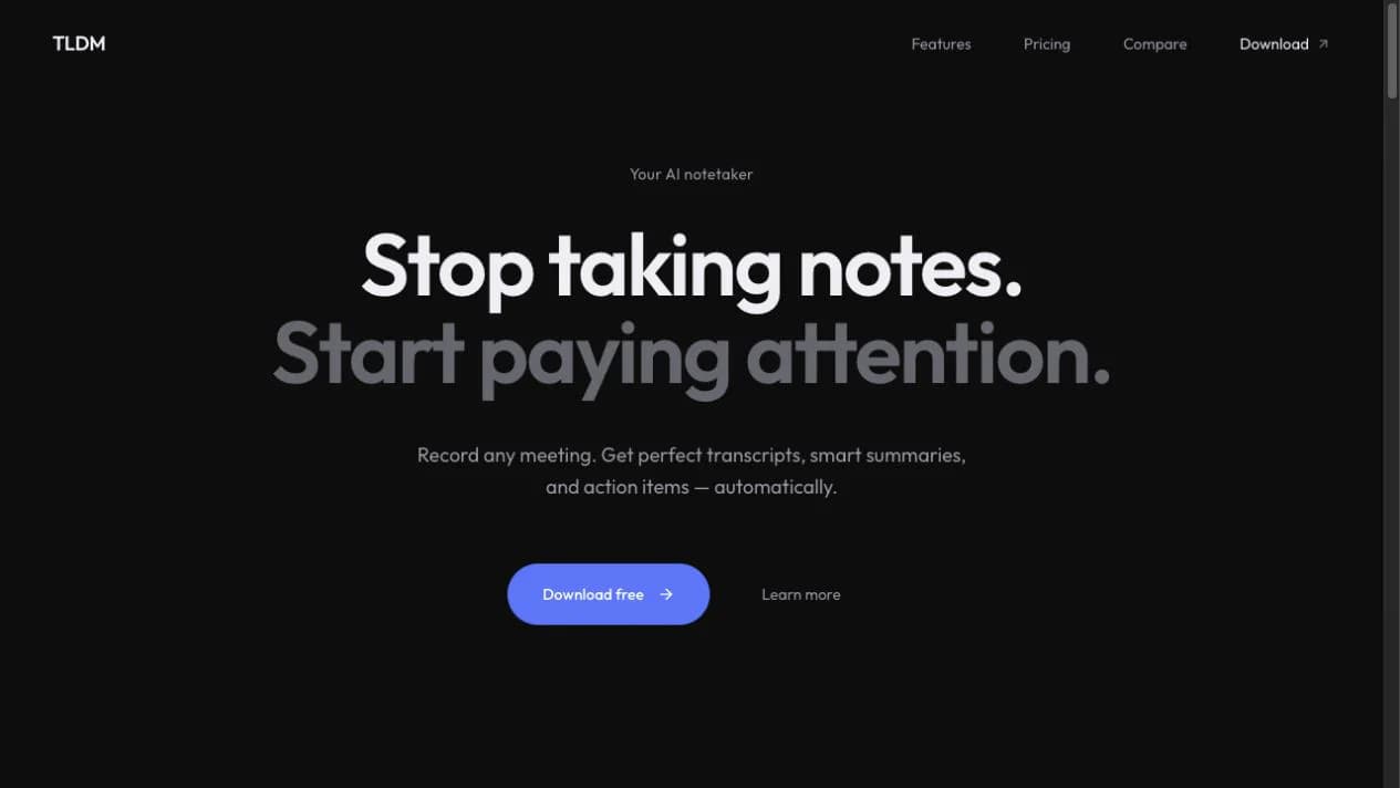 TLDM website homepage